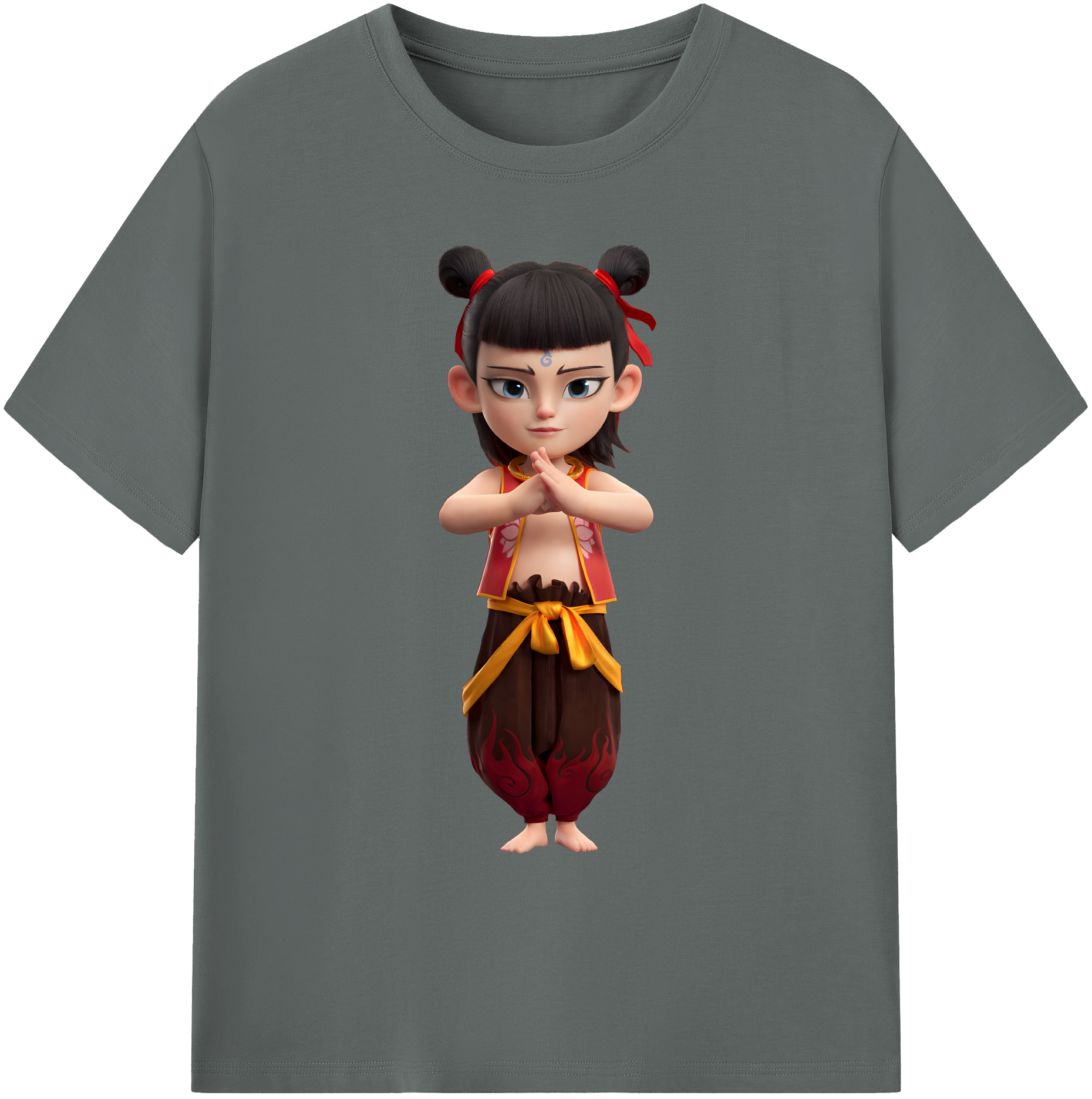 （画像用） Ne Zha 2 ナタ 魔童の大暴れ 綿100％ メンズ半袖Tシャツ｜肌触りやわらか＆通気性